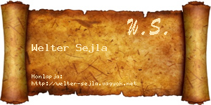 Welter Sejla névjegykártya